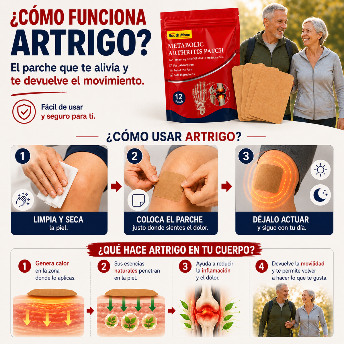El parche que actúa en profundidad para calmar el dolor articular desde la raíz