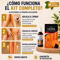 Kit VenaLift™ Spray + 12 Parches. Alivia la pesadez, hinchazón y molestias por várices.