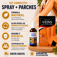 Kit VenaLift™ Spray + 12 Parches. Alivia la pesadez, hinchazón y molestias por várices.
