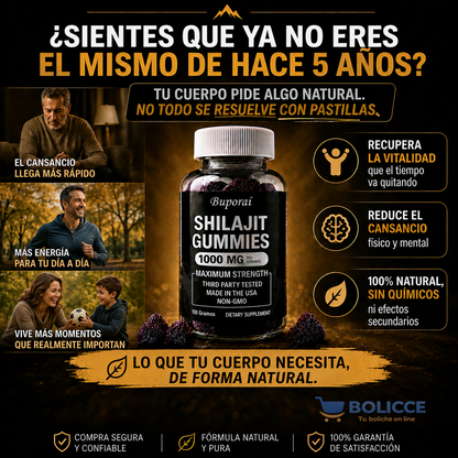 Shilajit Gomitas Energizantes 1000 mg. |  Suplemento Apoyo energético e inmunitario