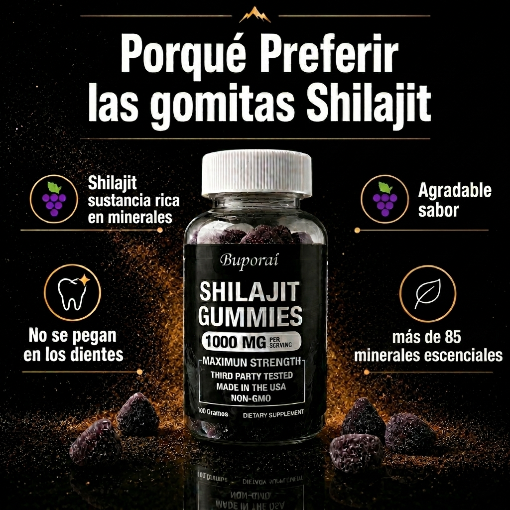 Shilajit Gomitas Energizantes 1000 mg. |  Suplemento Apoyo energético e inmunitario