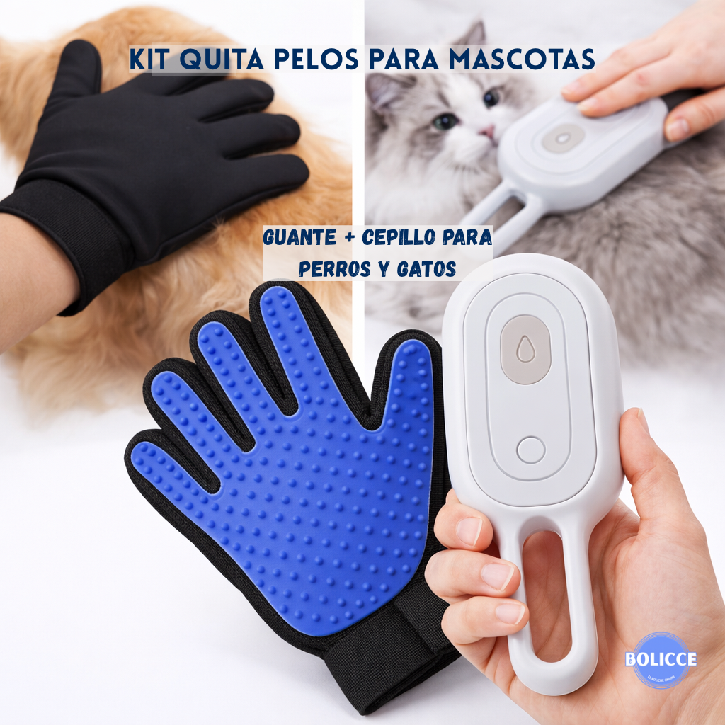 Pack Guante Para Mascota +Cepillo