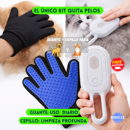 Pack Guante Para Mascota +Cepillo